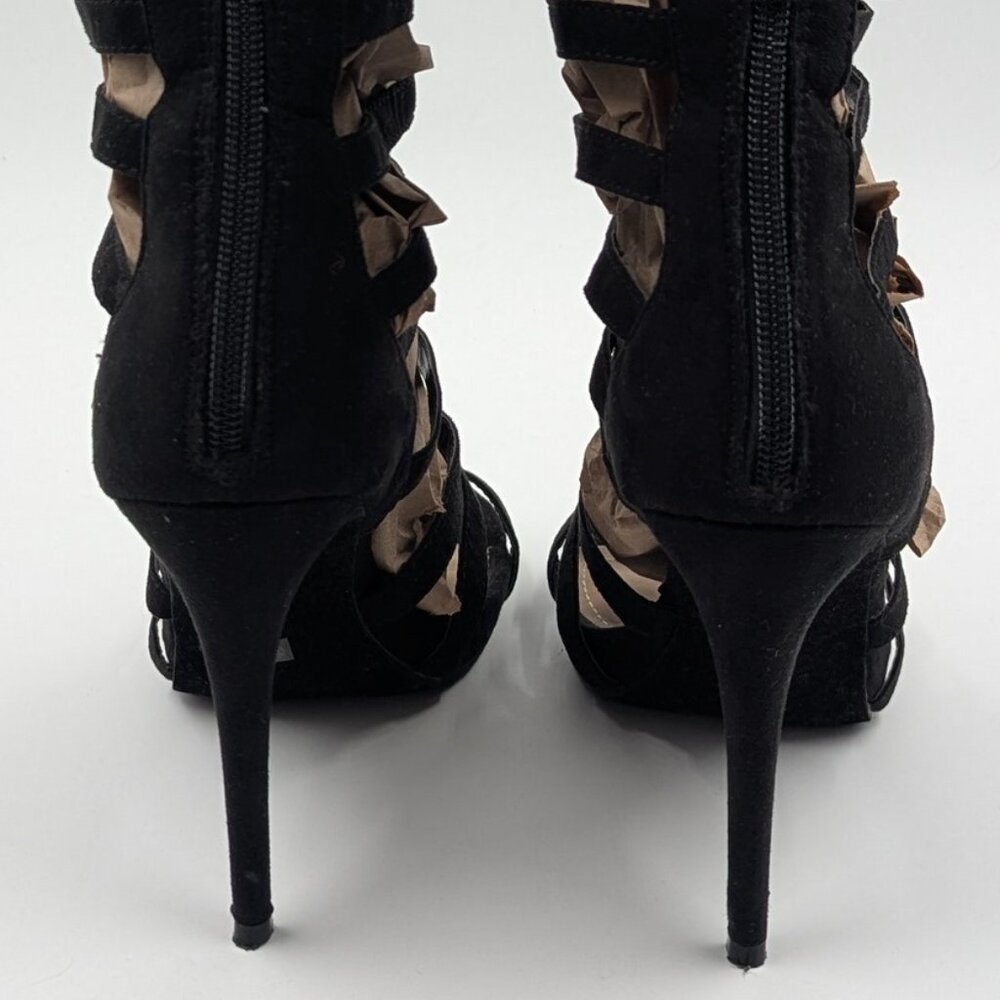 DIBA Black Velvet Strappy Gladiator Stiletto Sandals, Size 7.5M - NEVER WORN - Picture 3 of 7